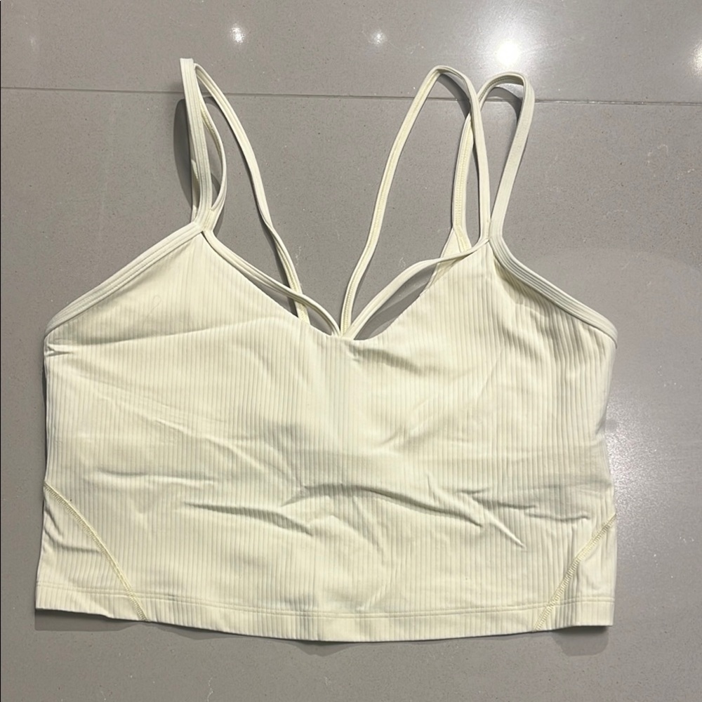 Lululemon Athletica Ribbed Strappy Align Tank
Light yellow size 10